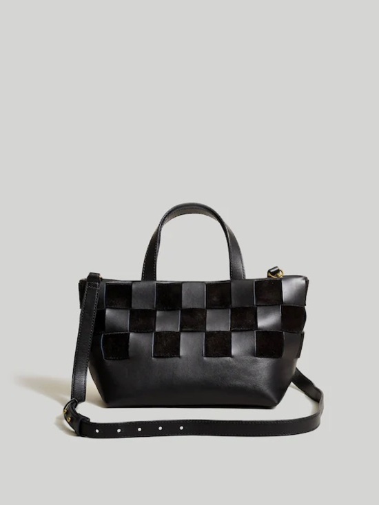 Madewell Handbags - Madewell The Basketweave Mini Crossbody Tote in Leather and Suede
